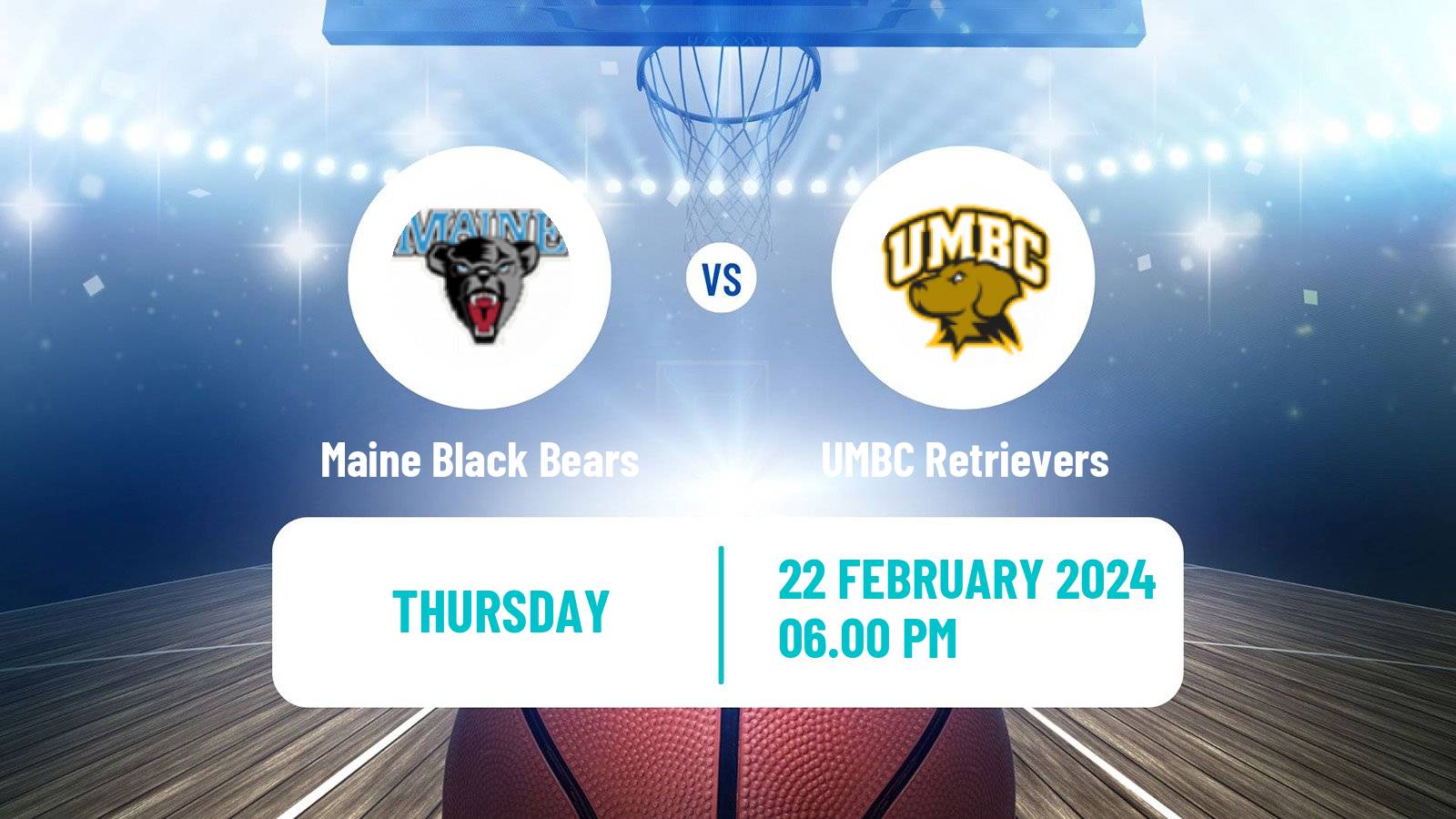 Basketball NCAA College Basketball Maine Black Bears - UMBC Retrievers