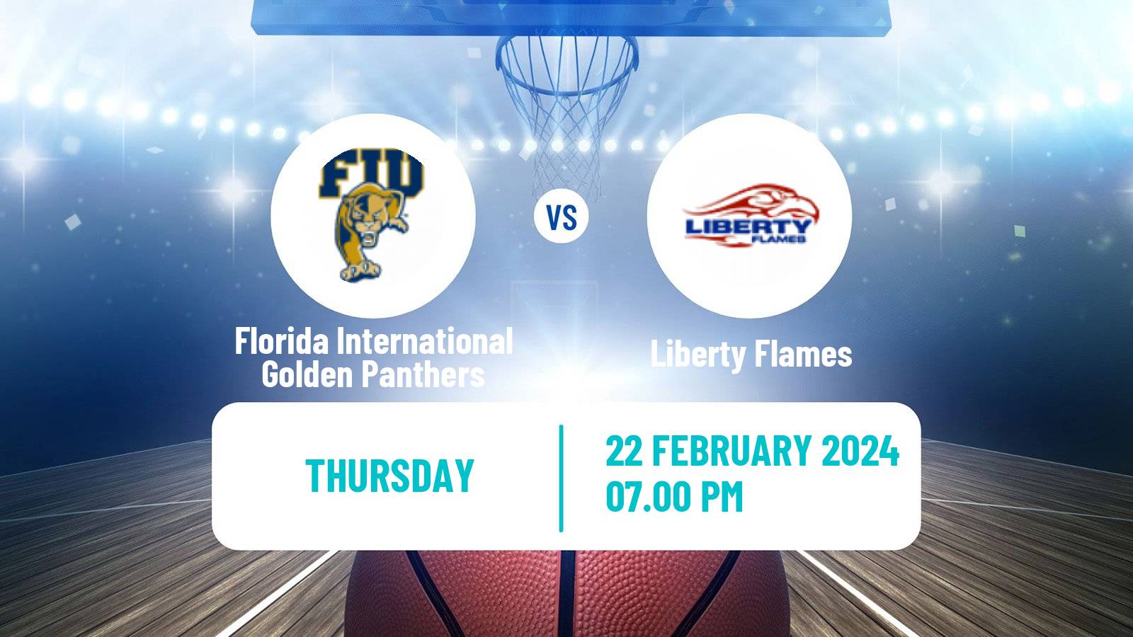 Basketball NCAA College Basketball Florida International Golden Panthers - Liberty Flames