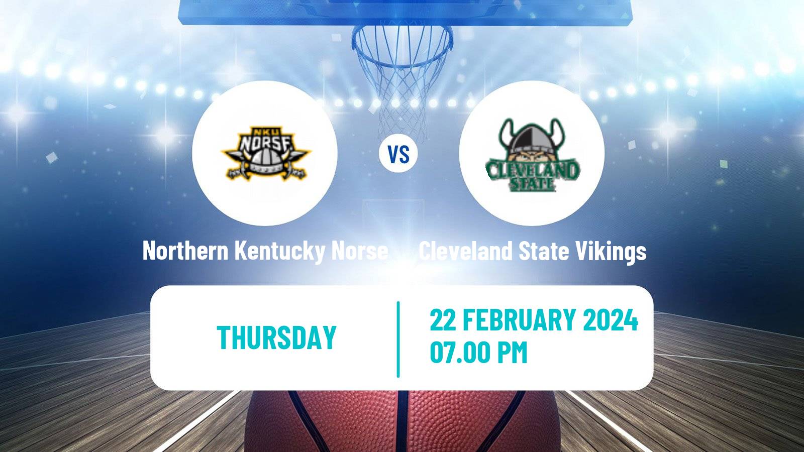 Basketball NCAA College Basketball Northern Kentucky Norse - Cleveland State Vikings
