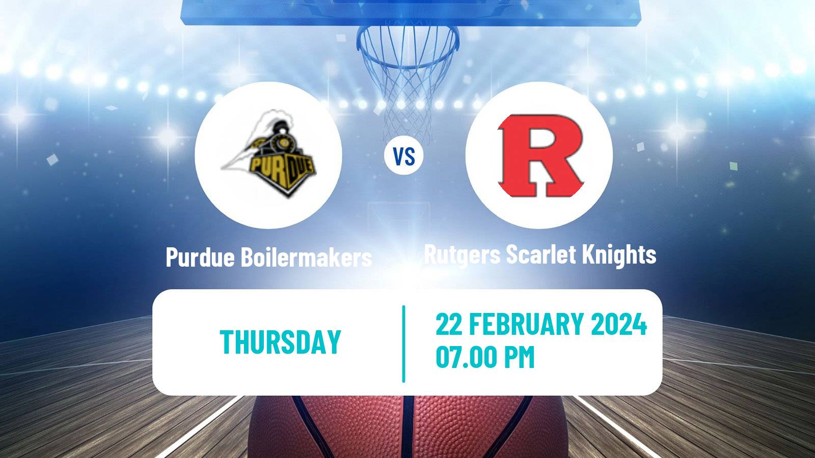 Basketball NCAA College Basketball Purdue Boilermakers - Rutgers Scarlet Knights