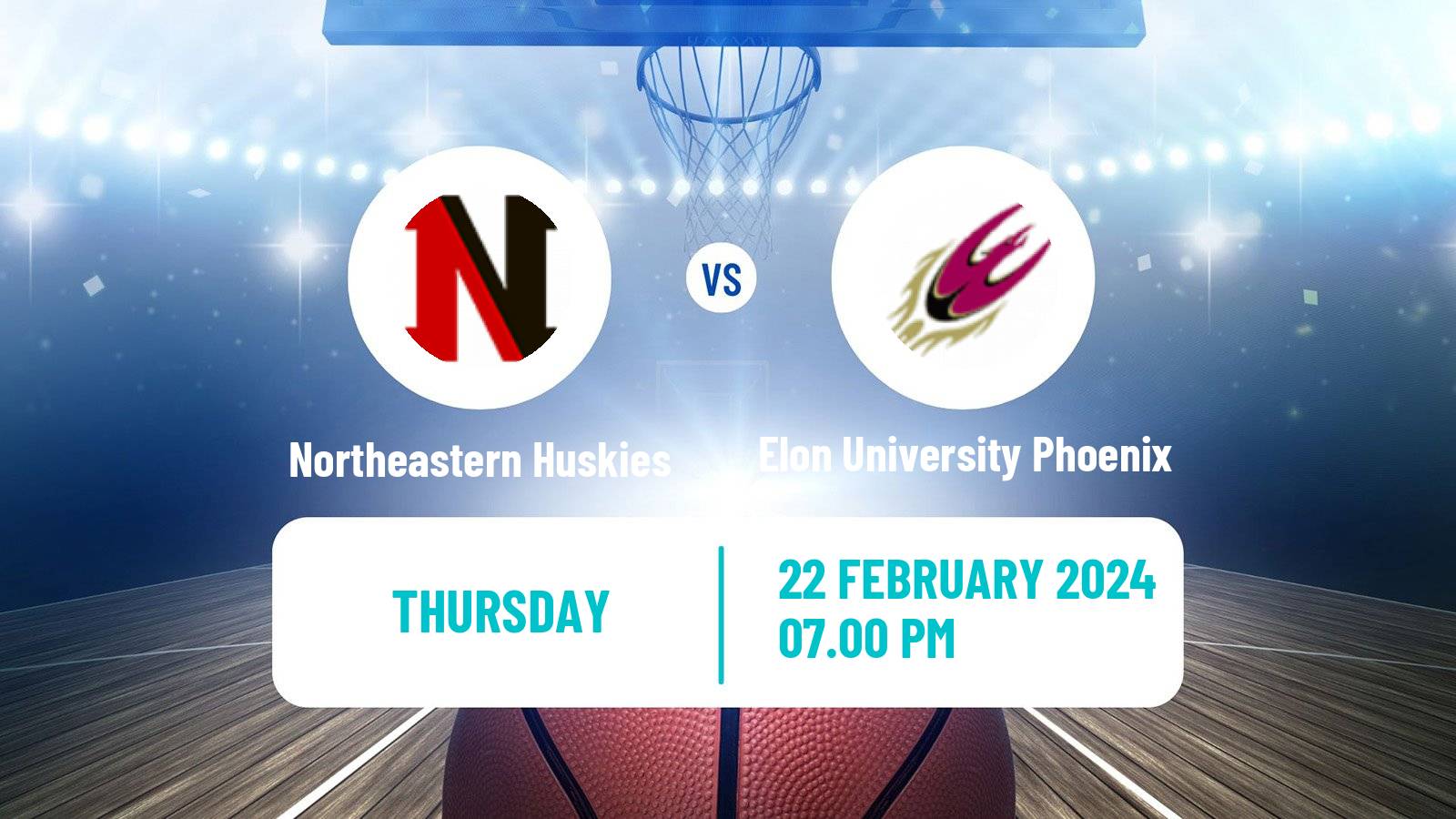 Basketball NCAA College Basketball Northeastern Huskies - Elon University Phoenix