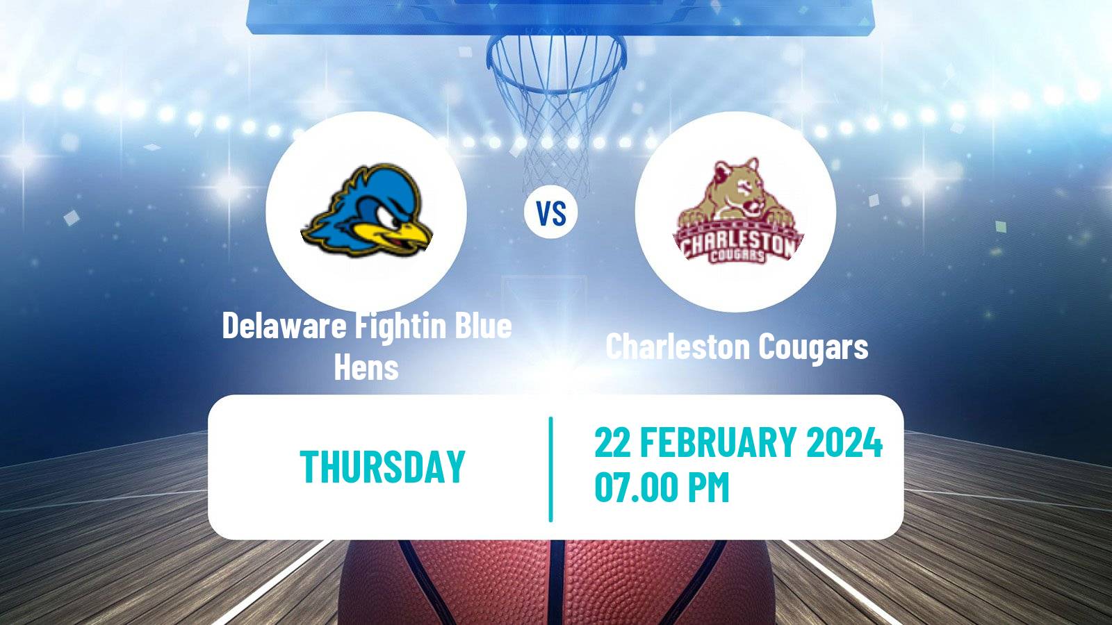 Basketball NCAA College Basketball Delaware Fightin Blue Hens - Charleston Cougars