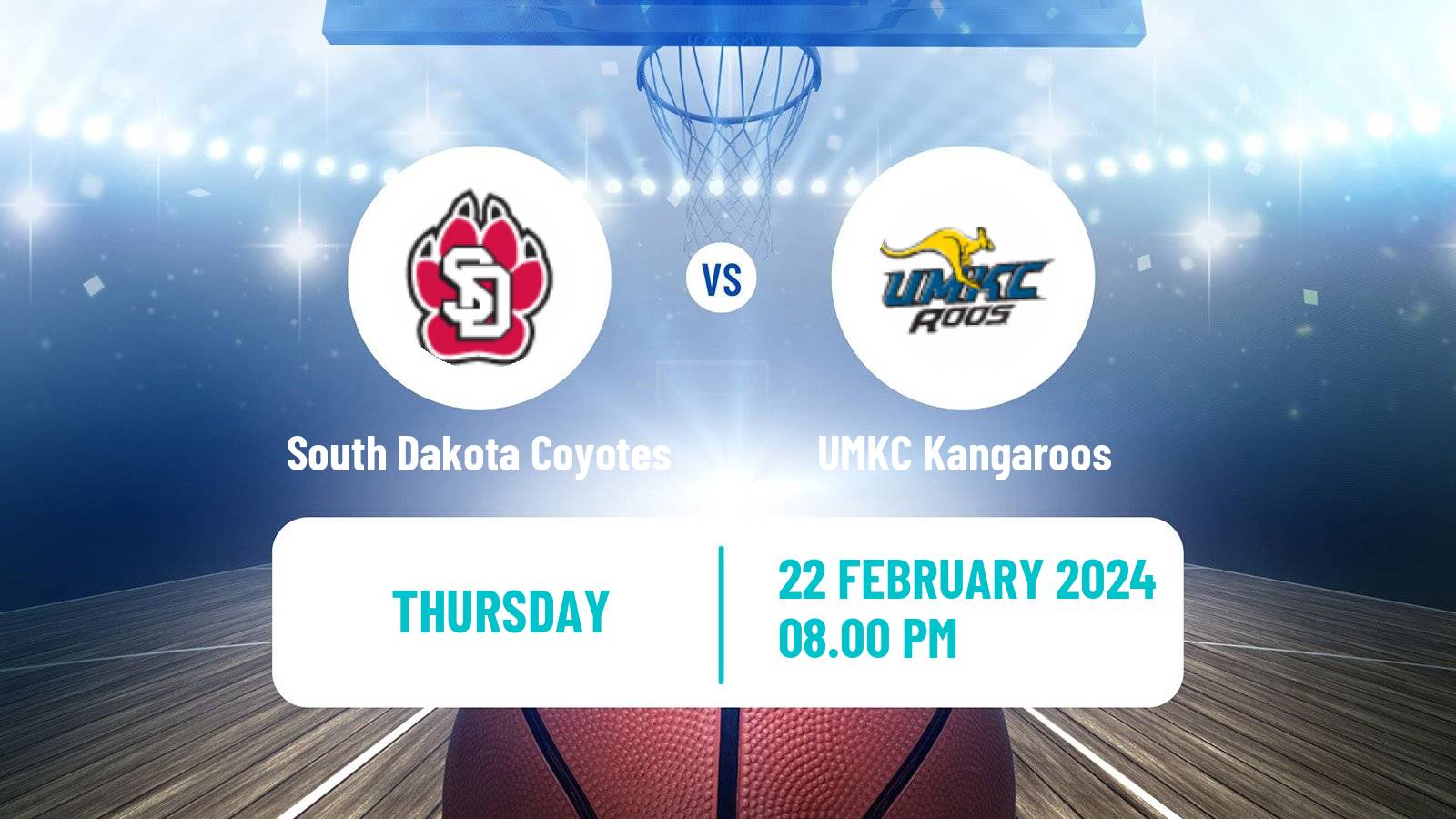 Basketball NCAA College Basketball South Dakota Coyotes - UMKC Kangaroos