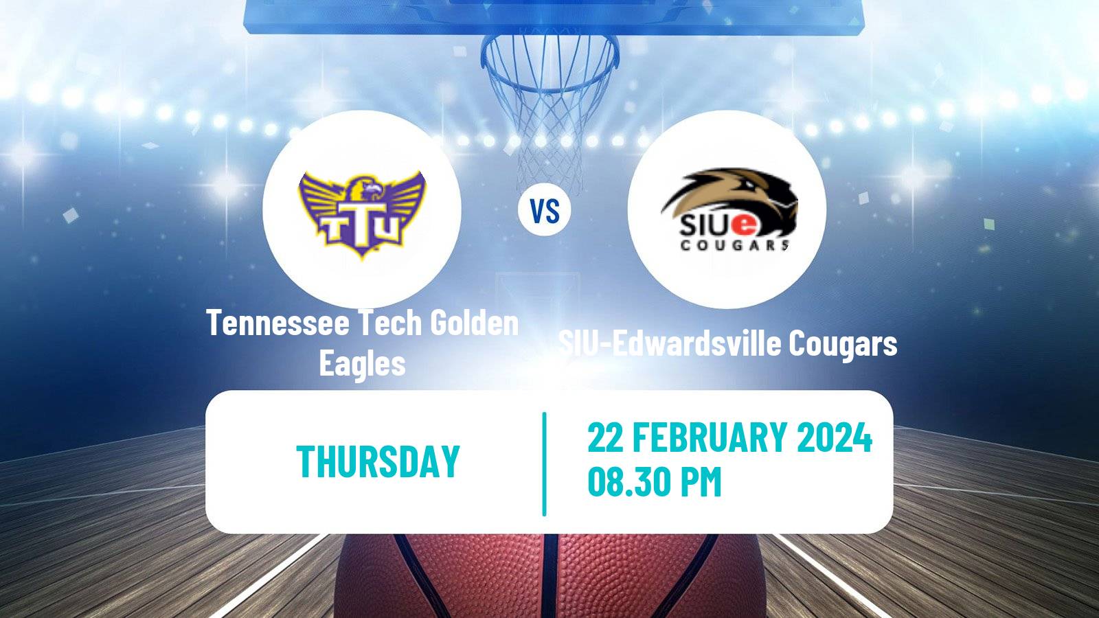 Basketball NCAA College Basketball Tennessee Tech Golden Eagles - SIU-Edwardsville Cougars