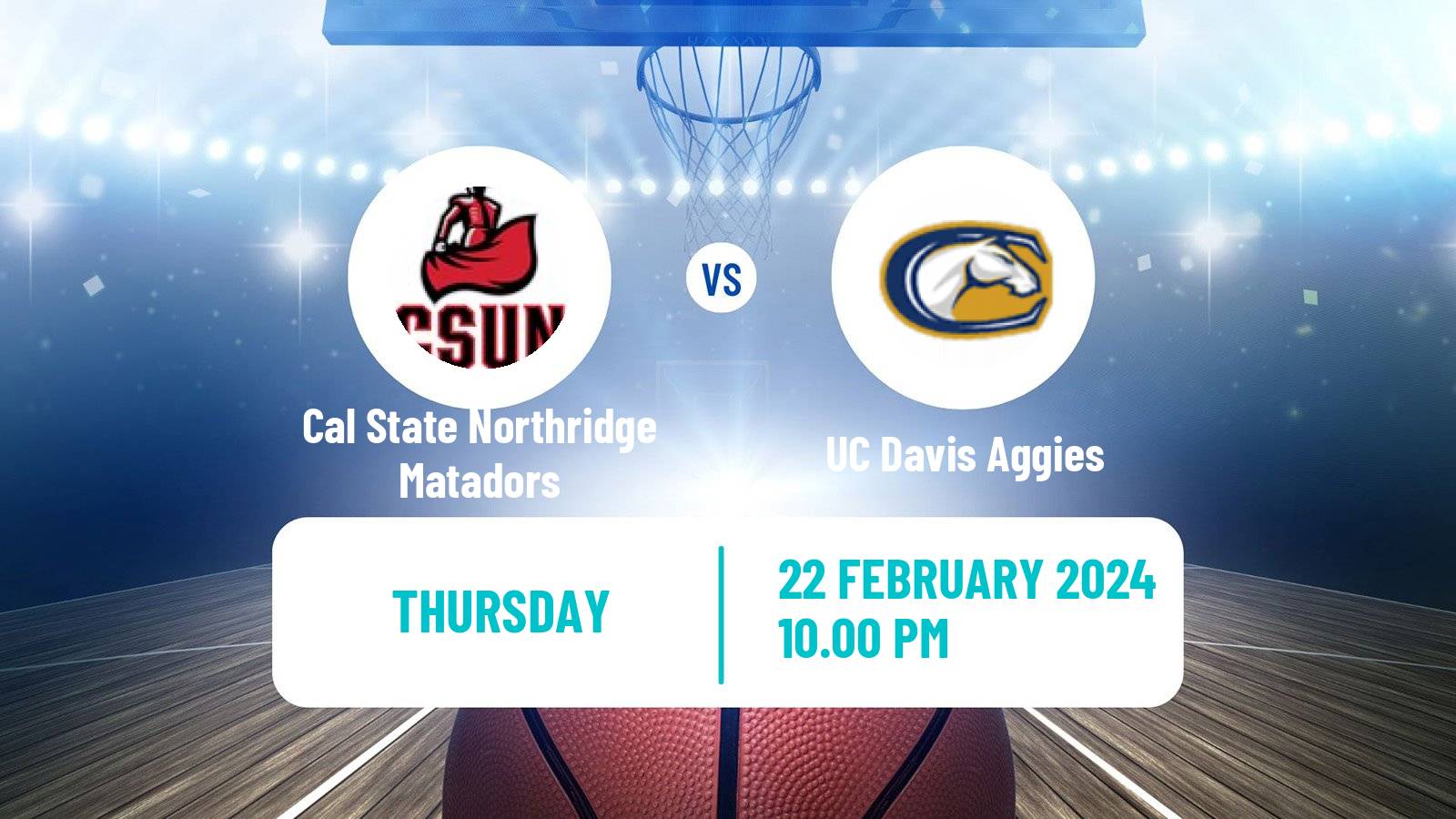 Basketball NCAA College Basketball Cal State Northridge Matadors - UC Davis Aggies