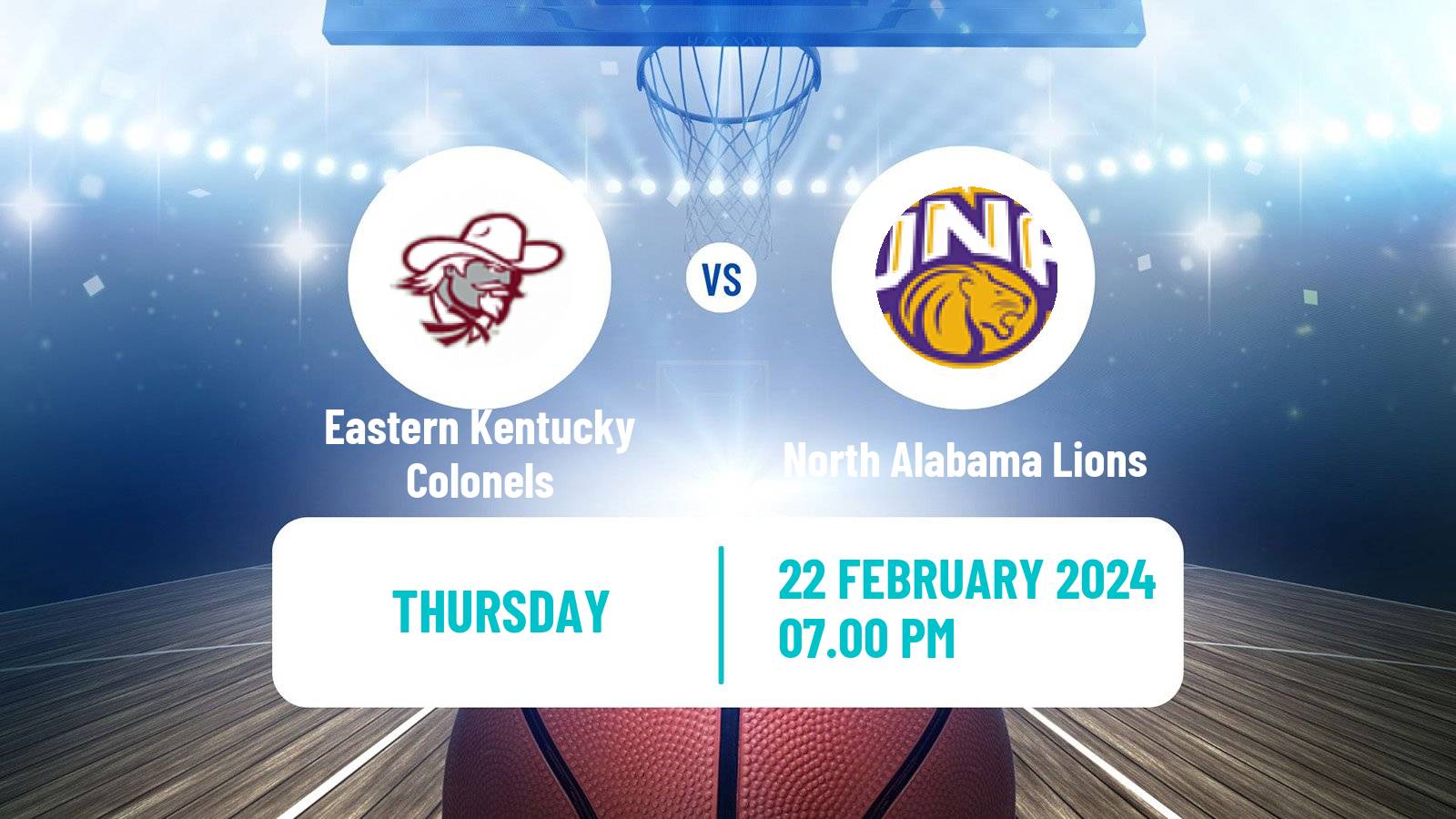 Basketball NCAA College Basketball Eastern Kentucky Colonels - North Alabama Lions