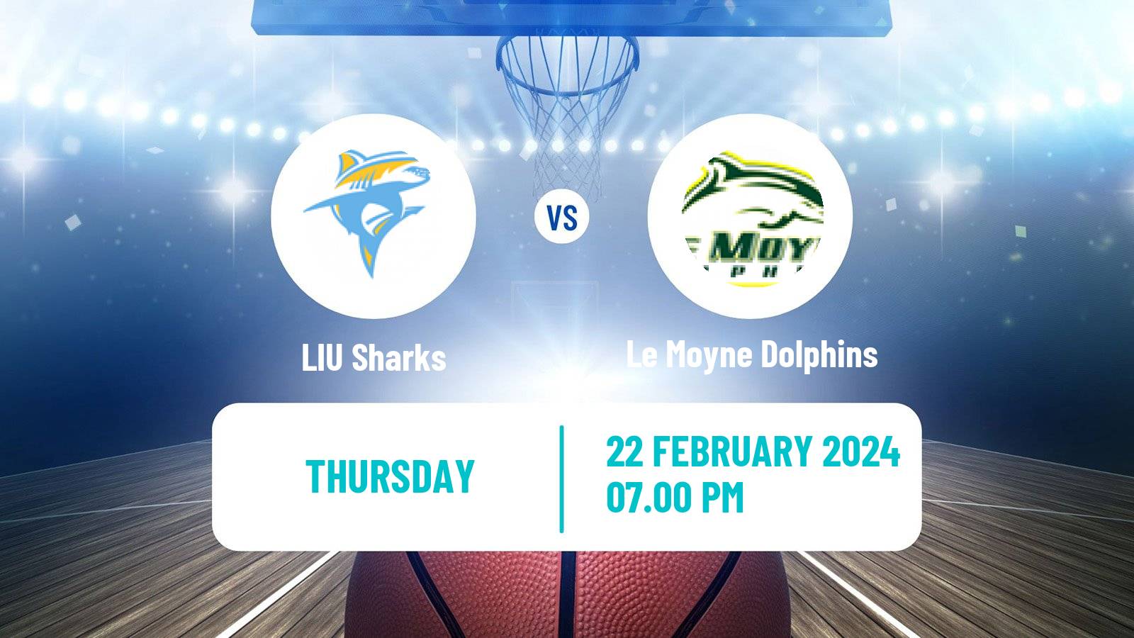 Basketball NCAA College Basketball LIU Sharks - Le Moyne Dolphins