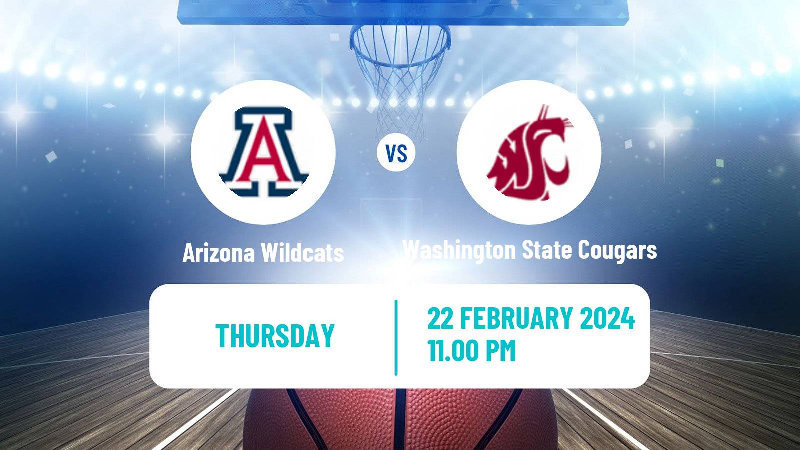 Basketball NCAA College Basketball Arizona Wildcats - Washington State Cougars