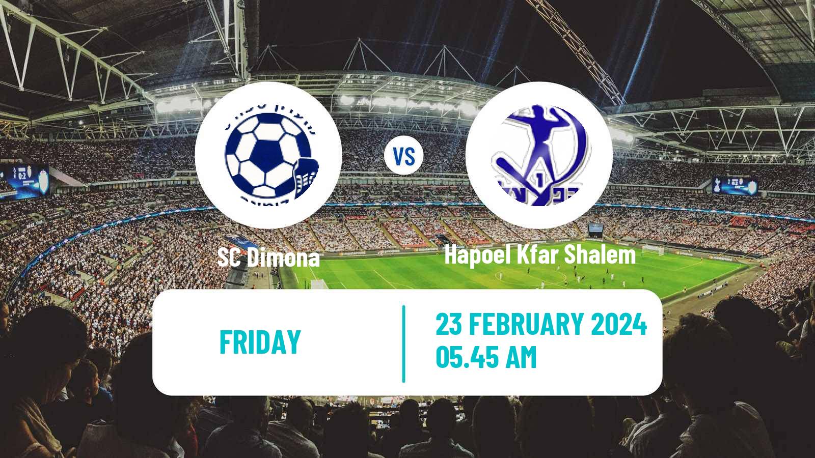 Soccer Israeli Liga Alef South Dimona - Hapoel Kfar Shalem