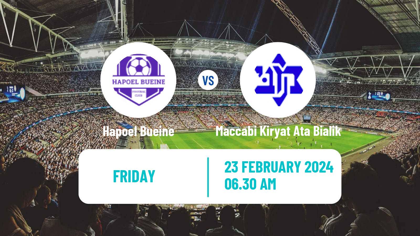 Soccer Israeli Liga Alef North Hapoel Bueine - Maccabi Kiryat Ata Bialik