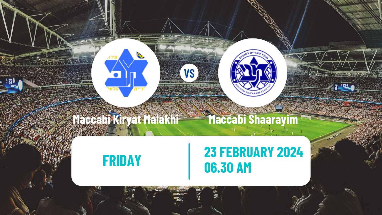 Soccer Israeli Liga Alef South Maccabi Kiryat Malakhi - Maccabi Shaarayim