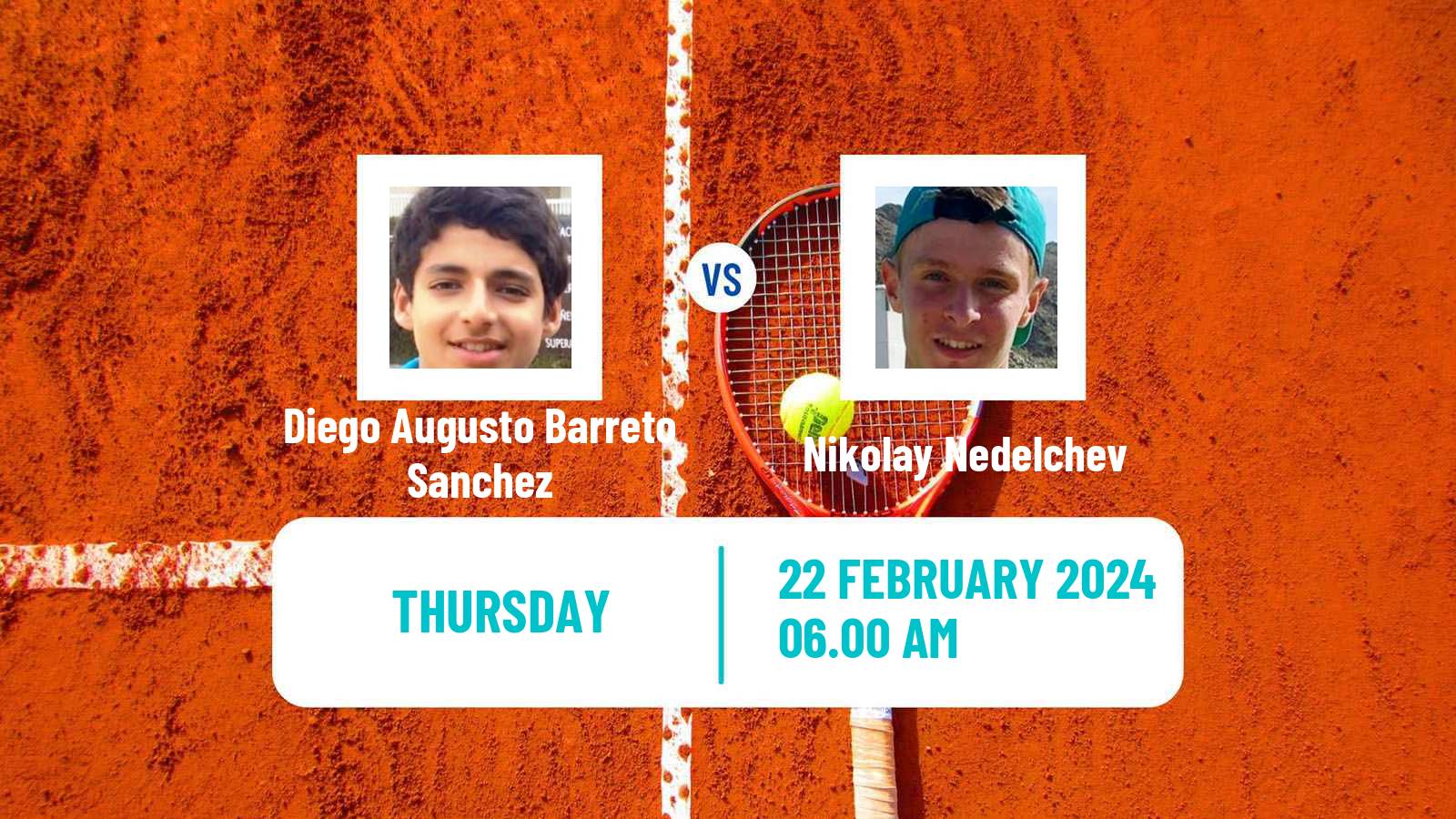 Tennis ITF M15 Villena Men Diego Augusto Barreto Sanchez - Nikolay Nedelchev