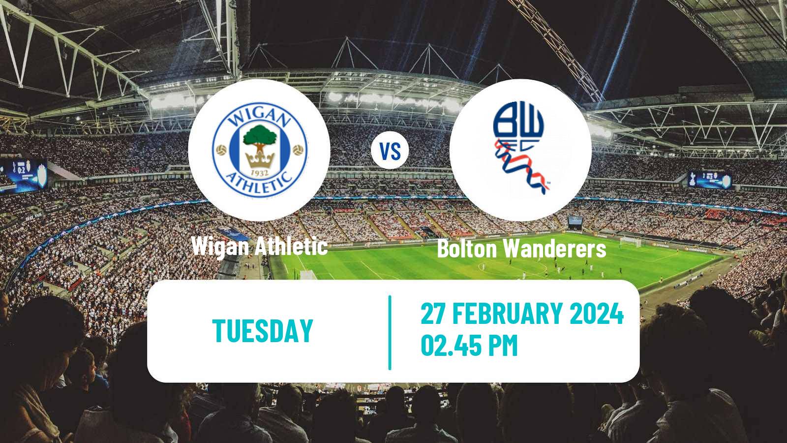 Soccer English League One Wigan Athletic - Bolton Wanderers