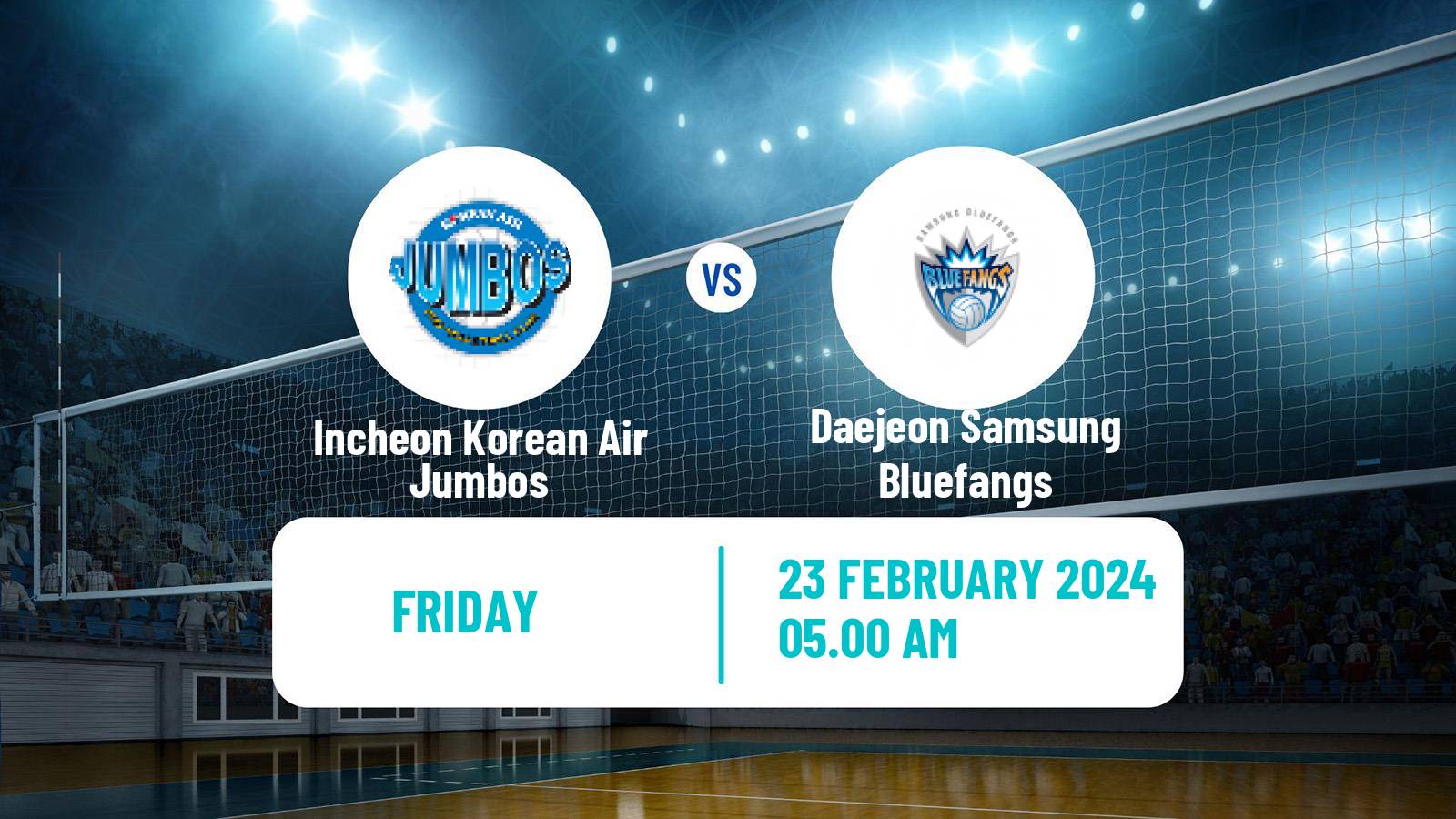 Volleyball South Korean V-League Incheon Korean Air Jumbos - Daejeon Samsung Bluefangs