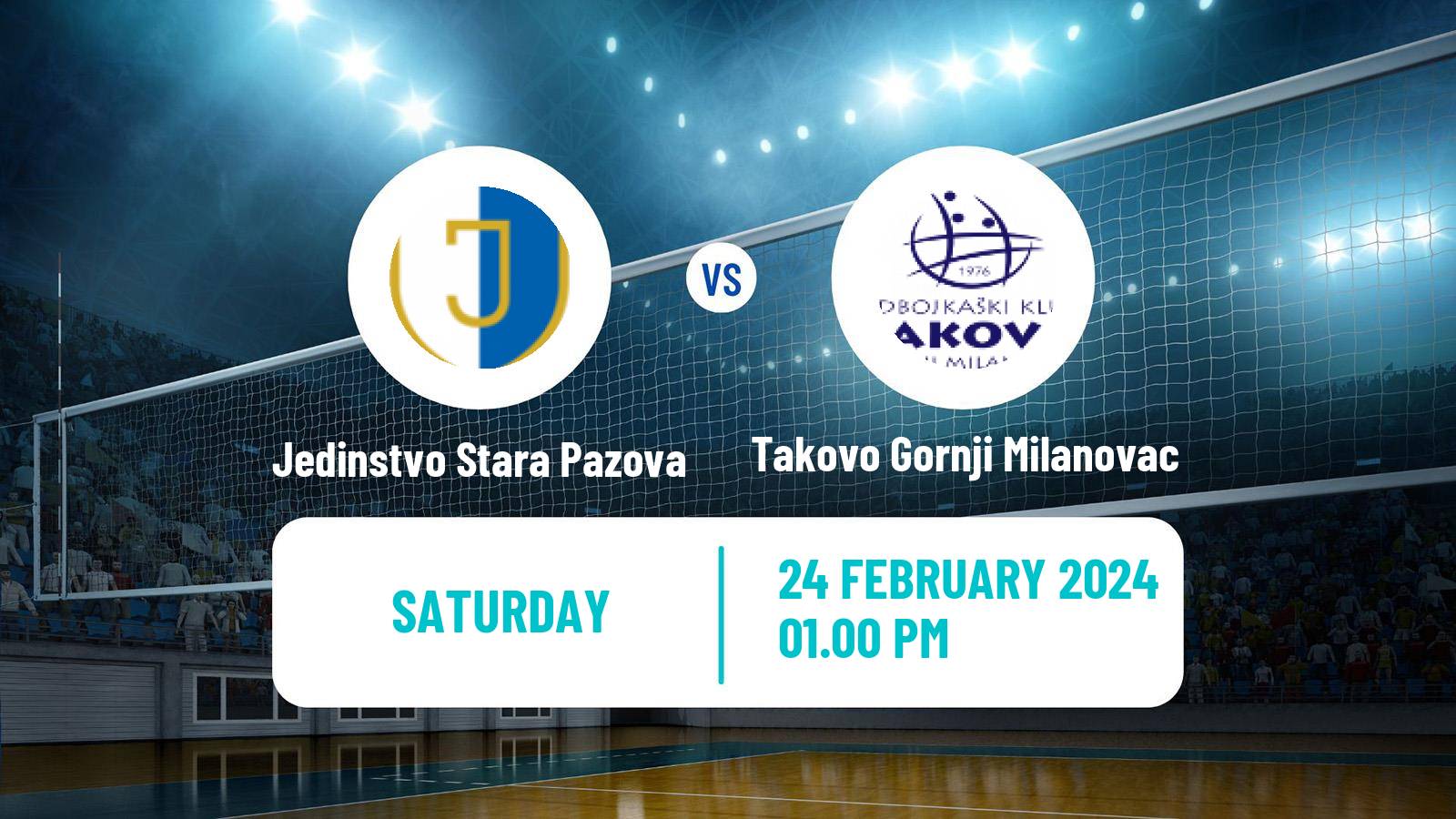 Volleyball Serbian Liga Volleyball Jedinstvo Stara Pazova - Takovo Gornji Milanovac