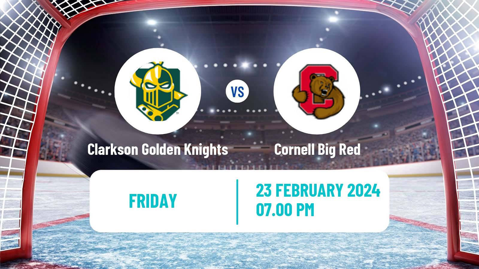 Hockey NCAA Hockey Clarkson Golden Knights - Cornell Big Red