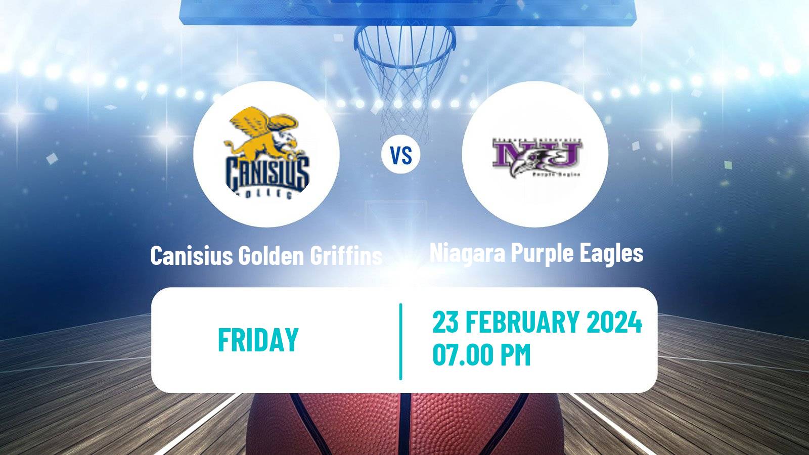 Basketball NCAA College Basketball Canisius Golden Griffins - Niagara Purple Eagles