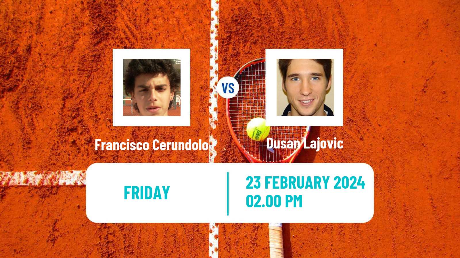 Tennis ATP Rio de Janeiro Francisco Cerundolo - Dusan Lajovic