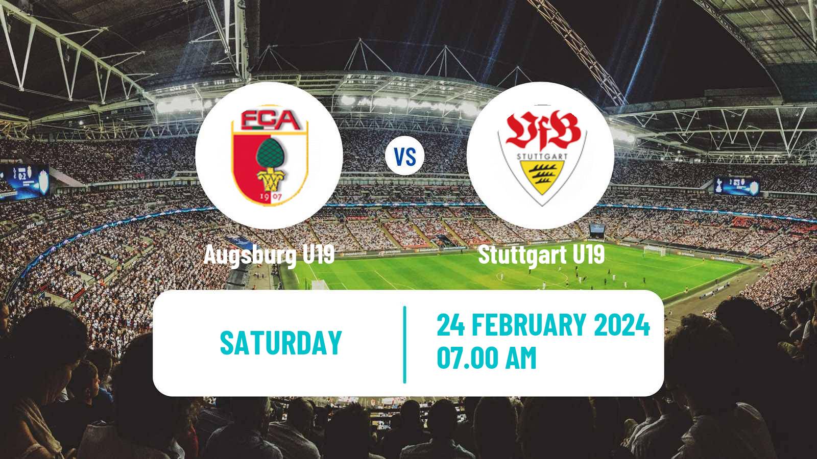Soccer German Junioren Bundesliga South Augsburg U19 - Stuttgart U19