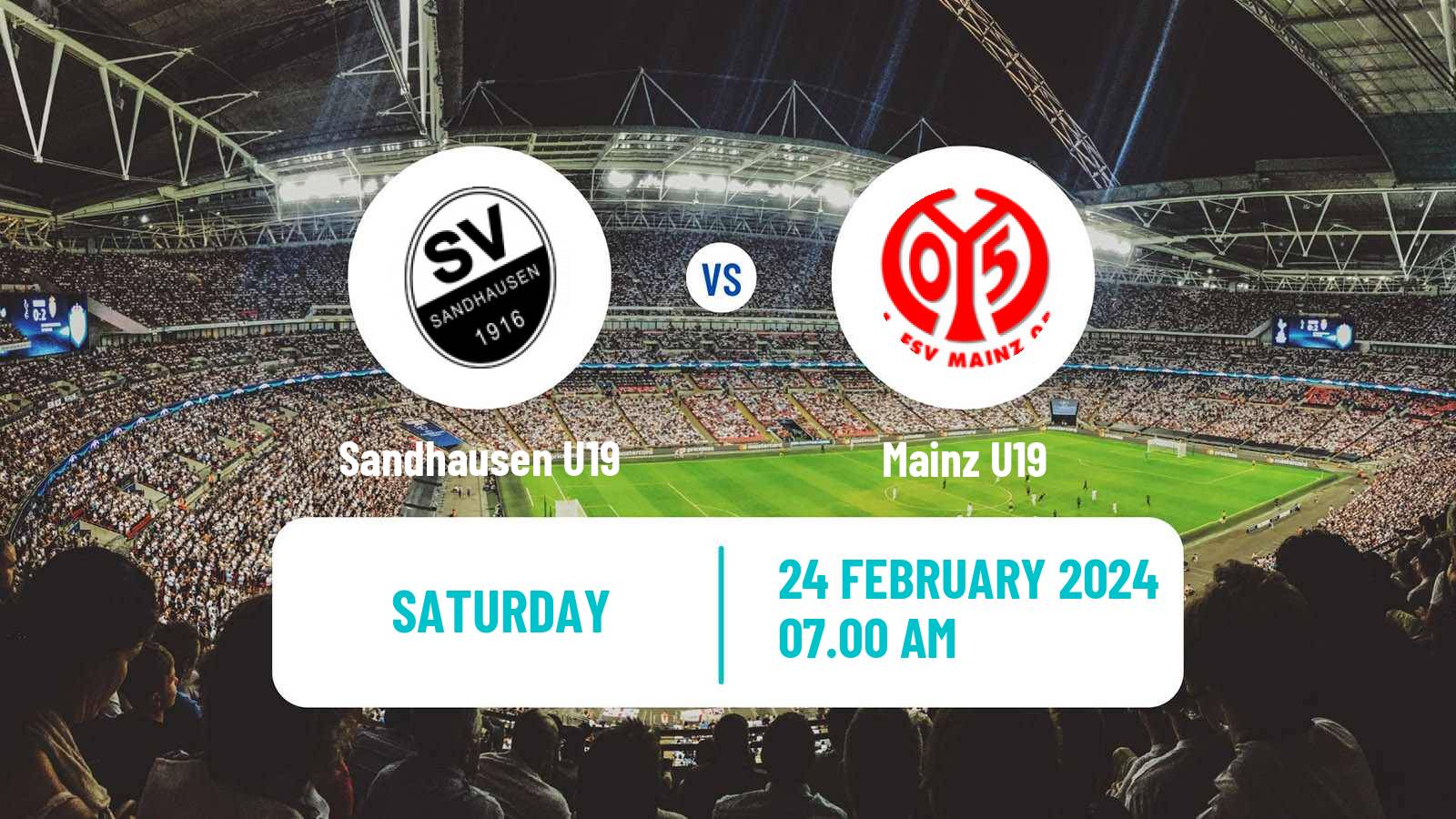 Soccer German Junioren Bundesliga South Sandhausen U19 - Mainz U19