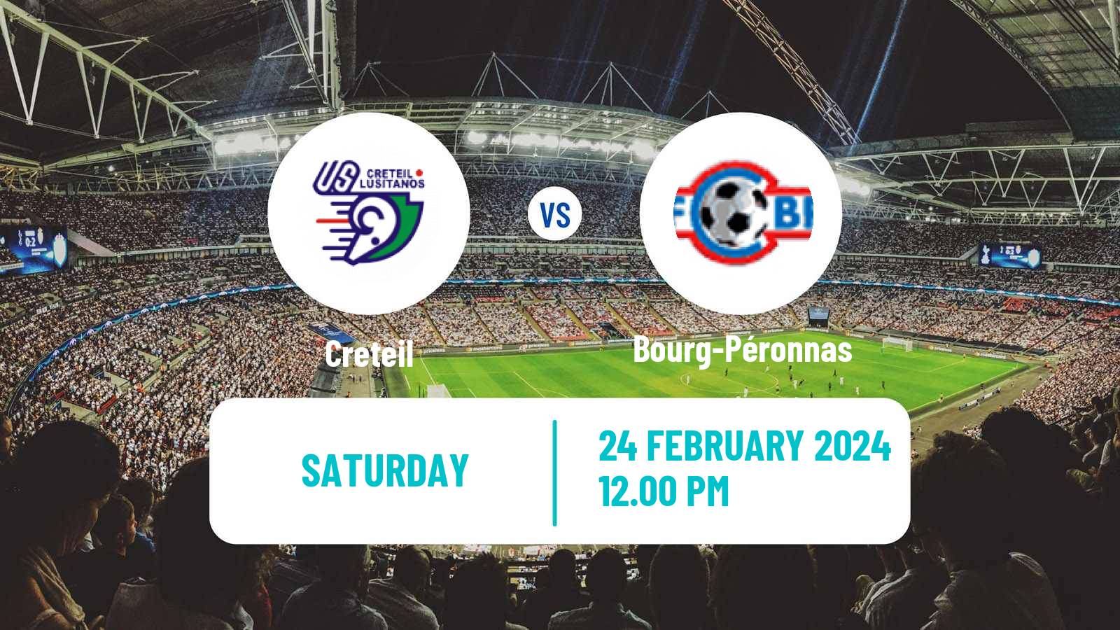 Soccer French National 2 - Group D Creteil - Bourg-Péronnas