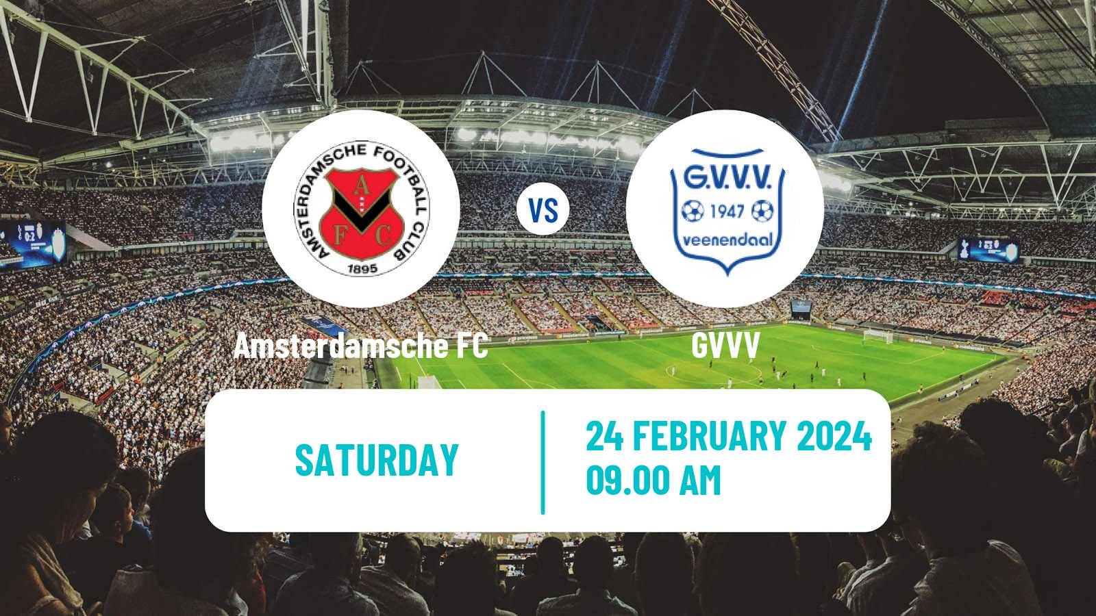Soccer Dutch Tweede Divisie Amsterdamsche FC - GVVV