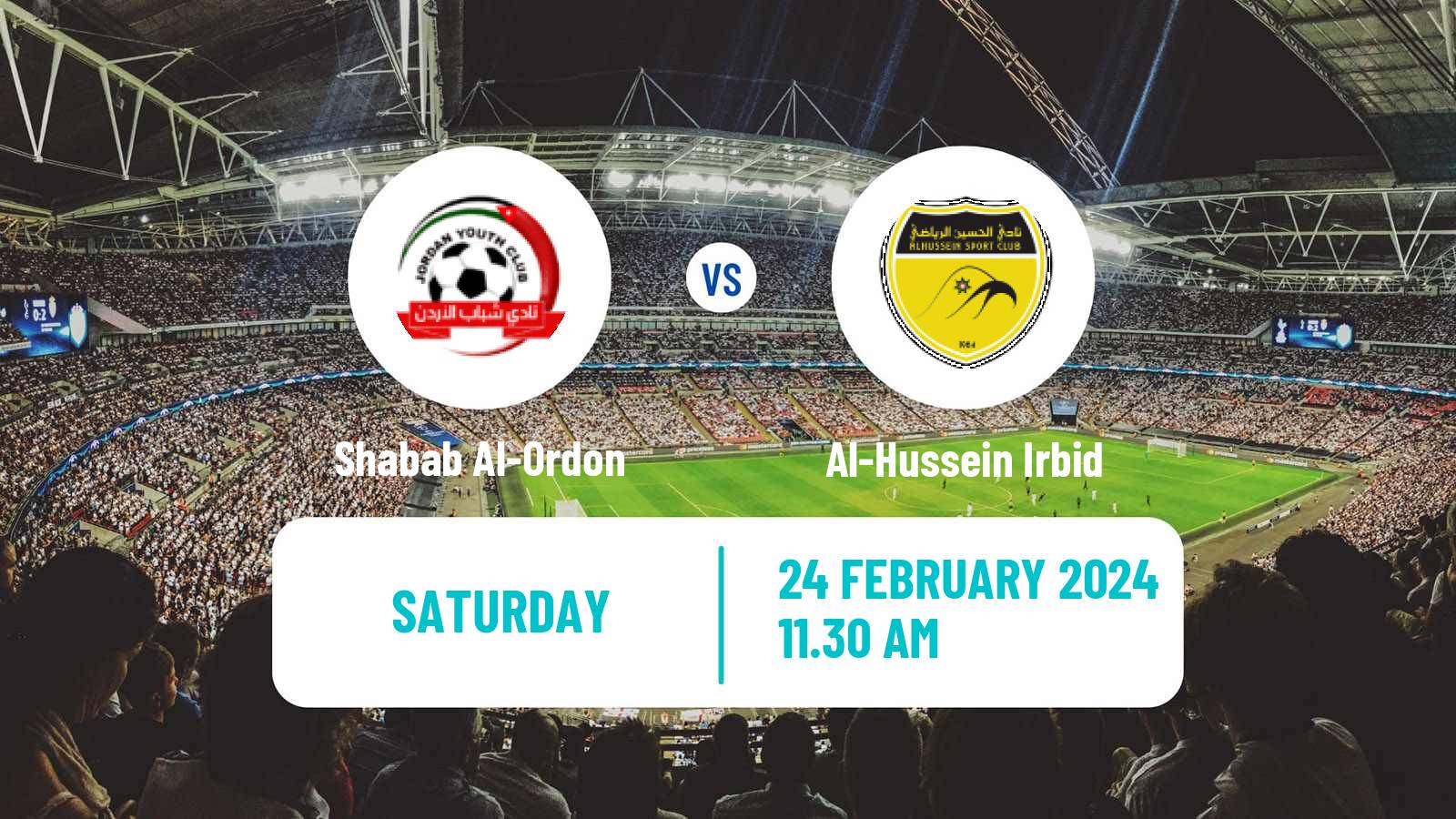 Soccer Jordan Premier League Shabab Al-Ordon - Al-Hussein Irbid