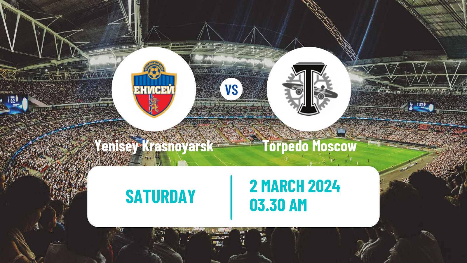 Soccer Russian FNL Yenisey Krasnoyarsk - Torpedo Moscow