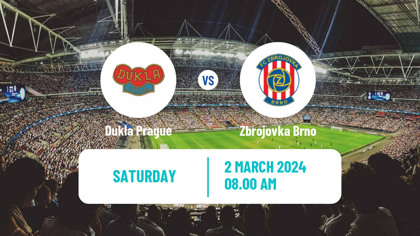 Soccer Czech Division 2 Dukla Prague - Zbrojovka Brno