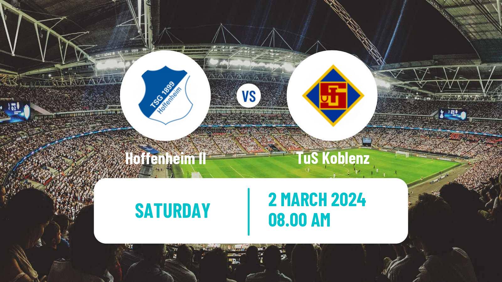 Soccer German Regionalliga Sudwest Hoffenheim II - TuS Koblenz