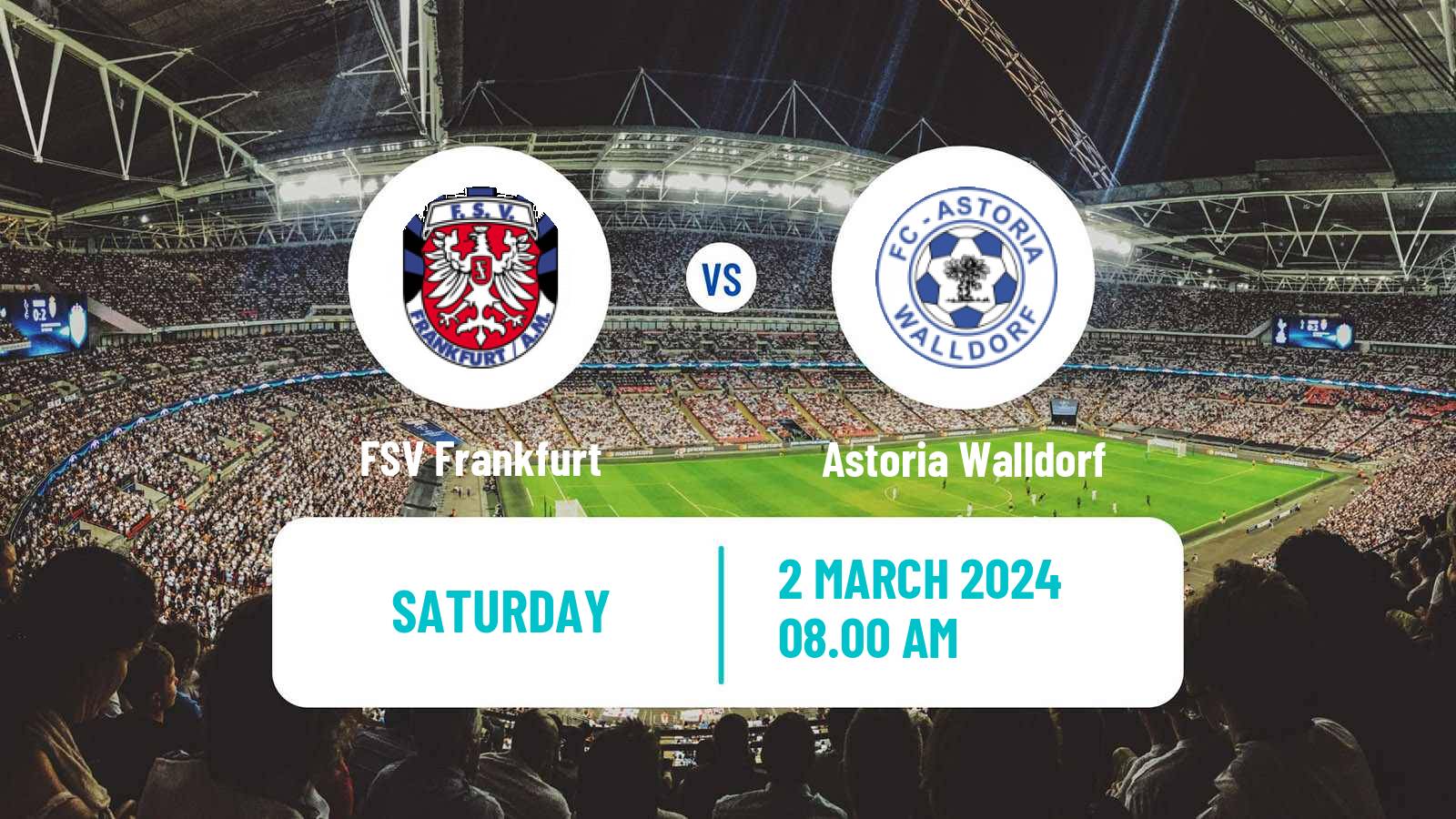 Soccer German Regionalliga Sudwest FSV Frankfurt - Astoria Walldorf