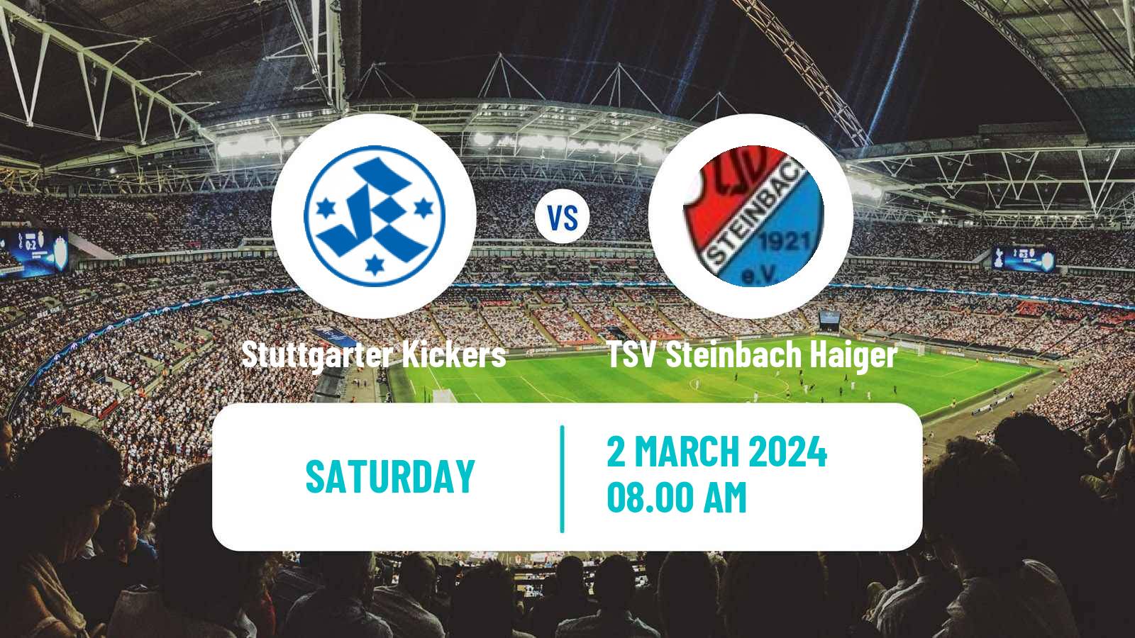 Soccer German Regionalliga Sudwest Stuttgarter Kickers - TSV Steinbach Haiger