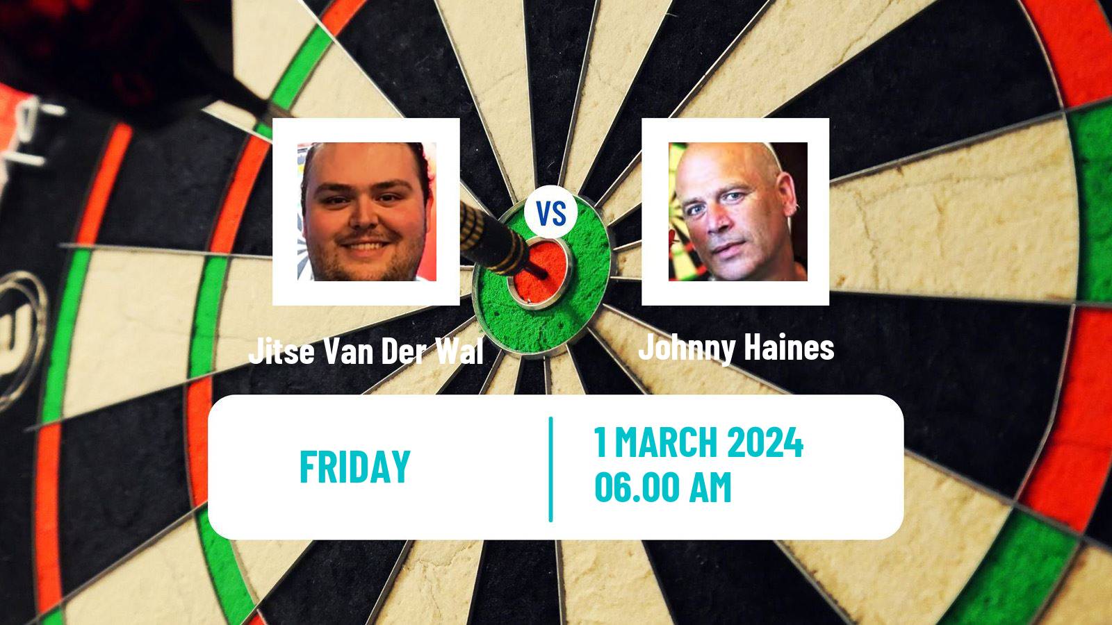 Darts Uk Open Jitse Van Der Wal - Johnny Haines