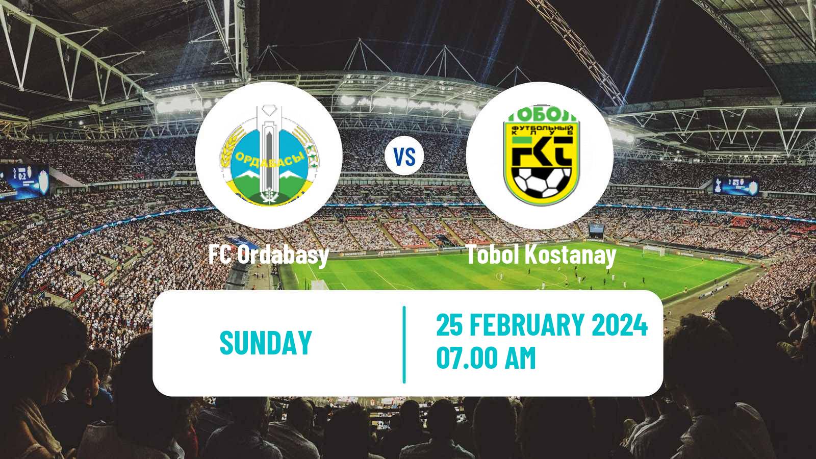 Soccer Kazakh Super Cup Ordabasy - Tobol Kostanay