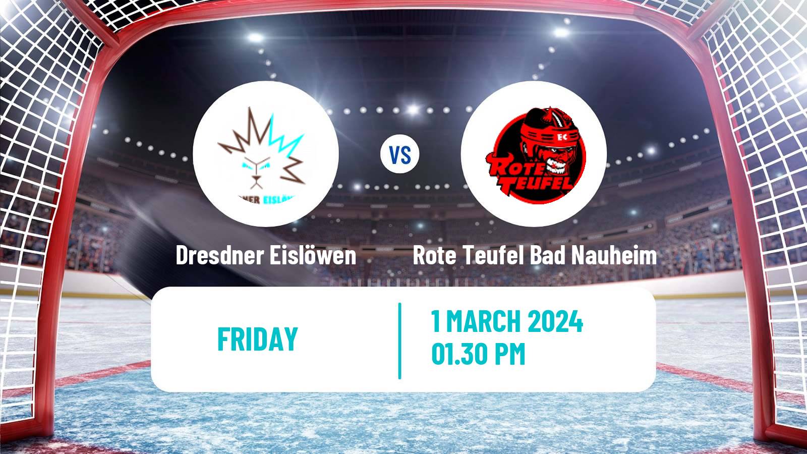 Hockey German DEL2 Dresdner Eislöwen - Rote Teufel Bad Nauheim