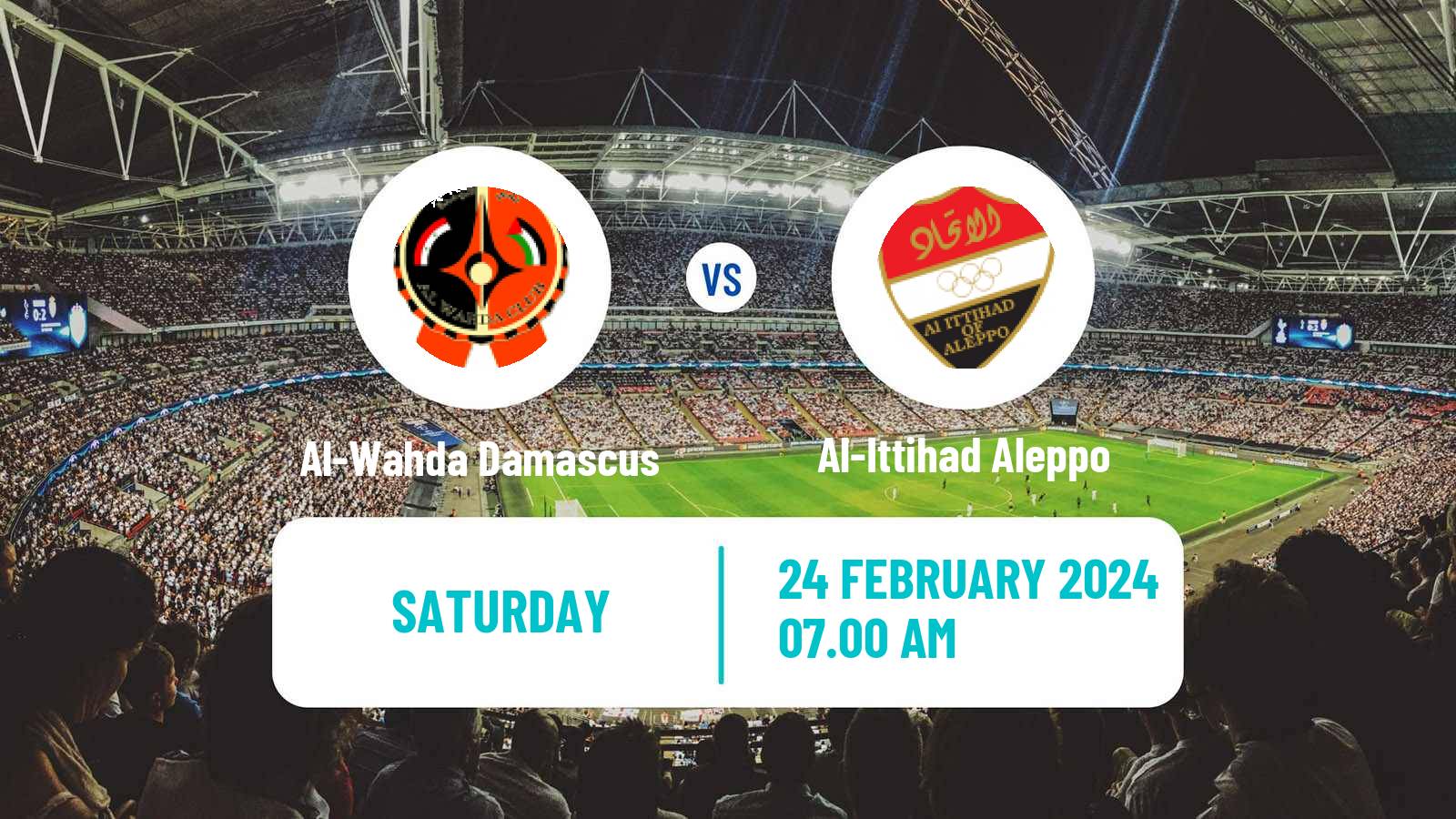 Soccer Syrian Premier League Al-Wahda Damascus - Al-Ittihad Aleppo