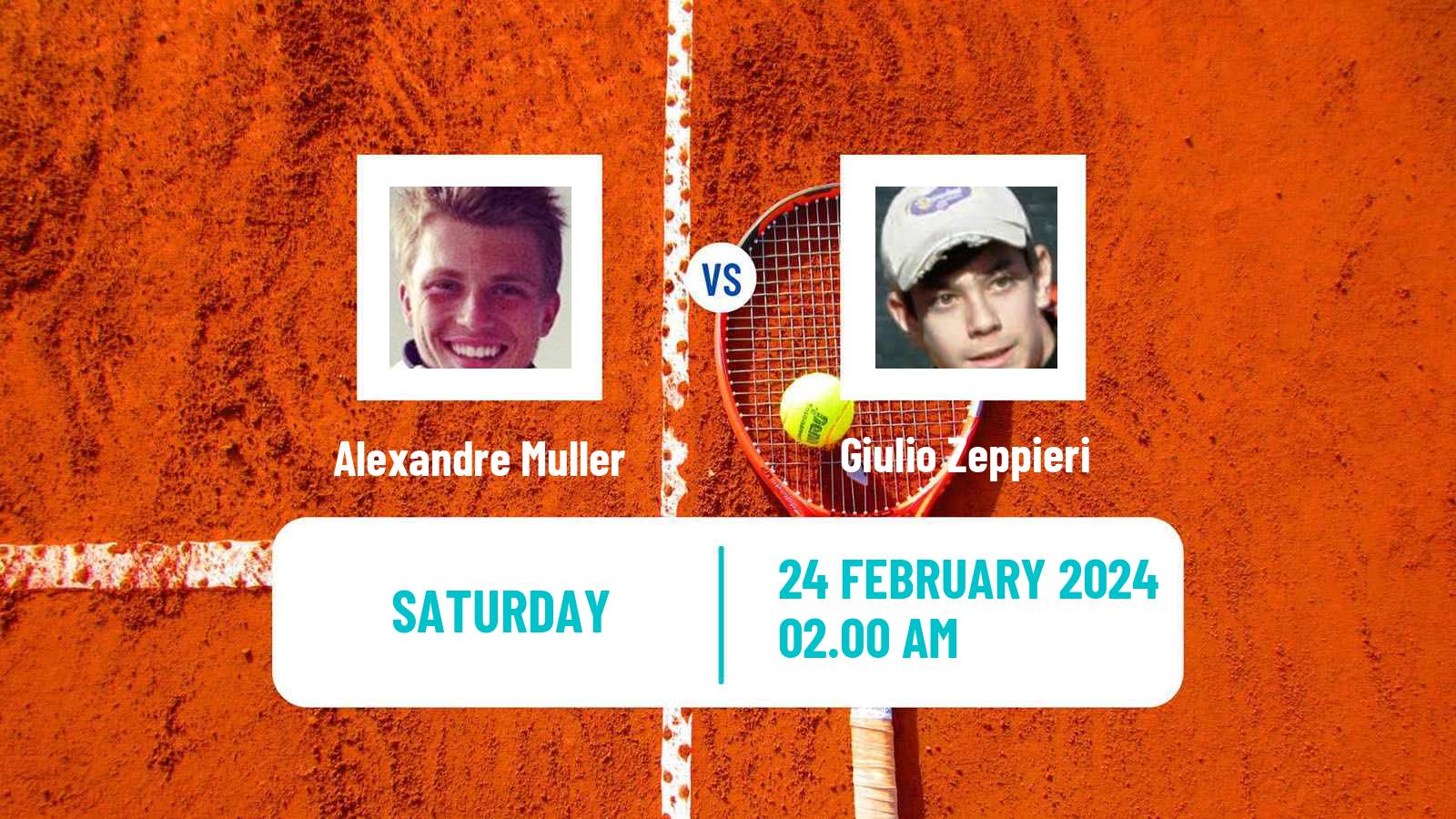 Tennis ATP Dubai Alexandre Muller - Giulio Zeppieri