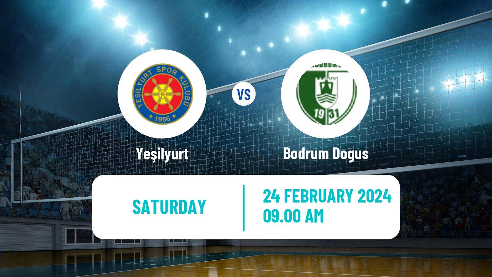 Volleyball Turkish 1 Ligi Volleyball Women Yeşilyurt - Bodrum Dogus