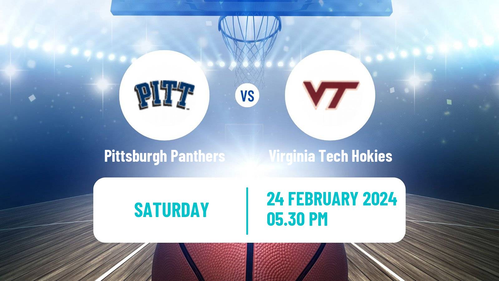 Basketball NCAA College Basketball Pittsburgh Panthers - Virginia Tech Hokies