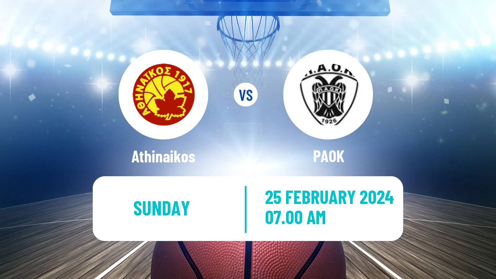 Basketball Greek Basket League A1 Women Athinaikos - PAOK