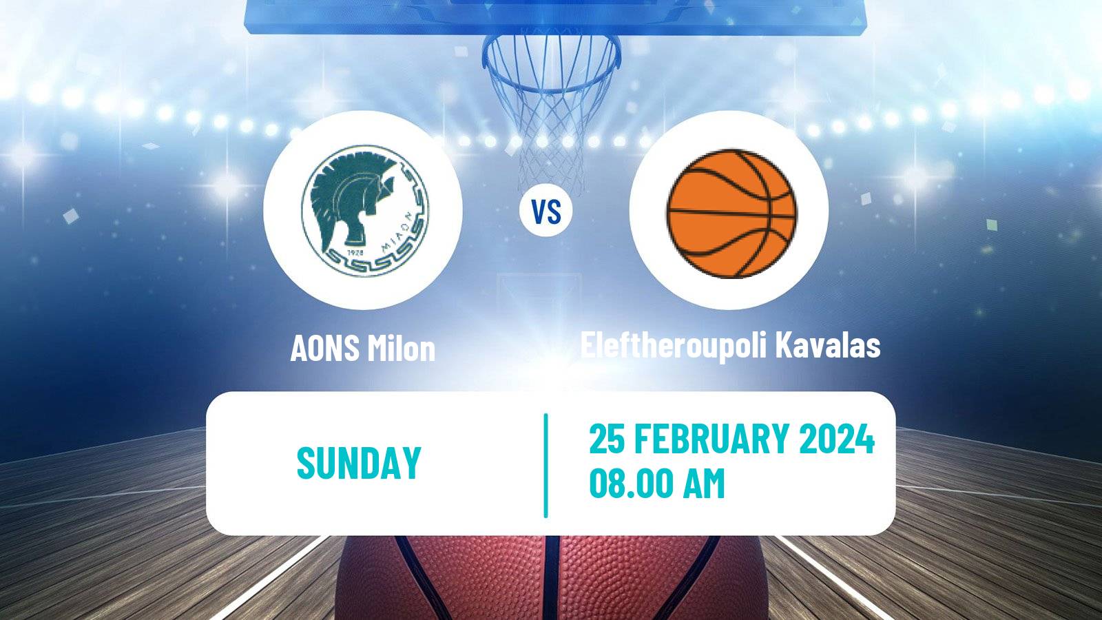 Basketball Greek Elite League Basketball AONS Milon - Eleftheroupoli Kavalas