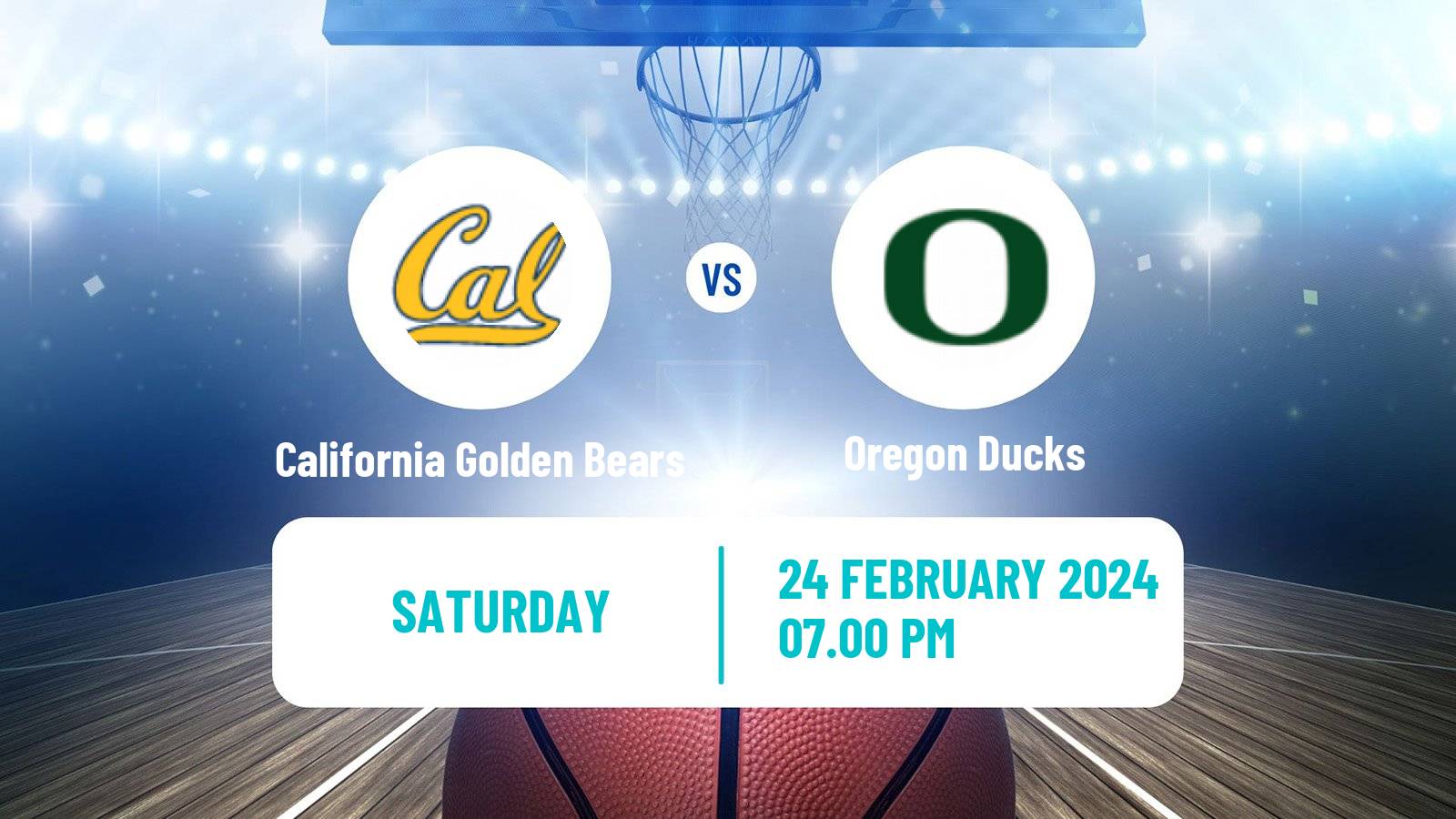 Basketball NCAA College Basketball California Golden Bears - Oregon Ducks
