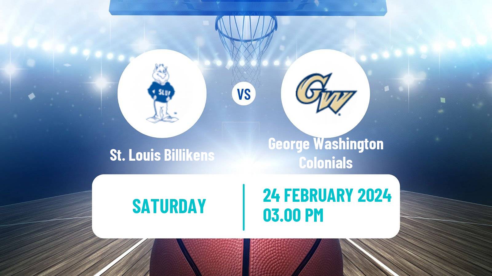 Basketball NCAA College Basketball St. Louis Billikens - George Washington Colonials