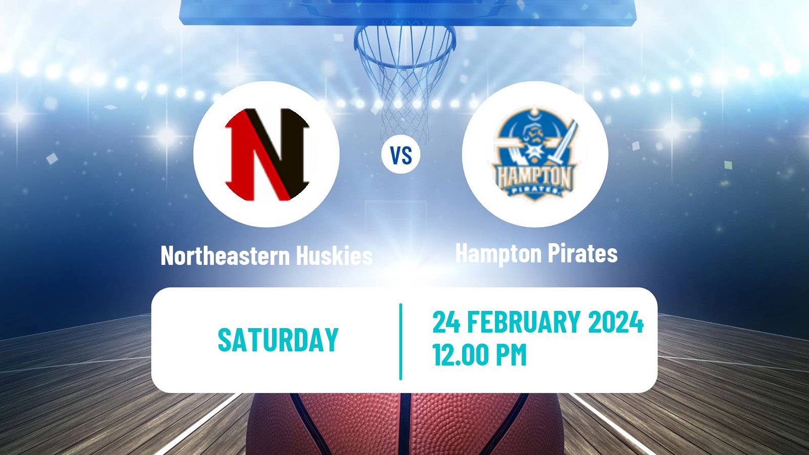 Basketball NCAA College Basketball Northeastern Huskies - Hampton Pirates