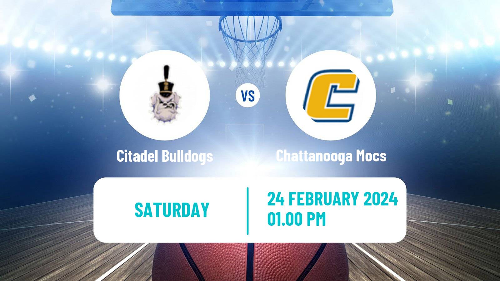 Basketball NCAA College Basketball Citadel Bulldogs - Chattanooga Mocs