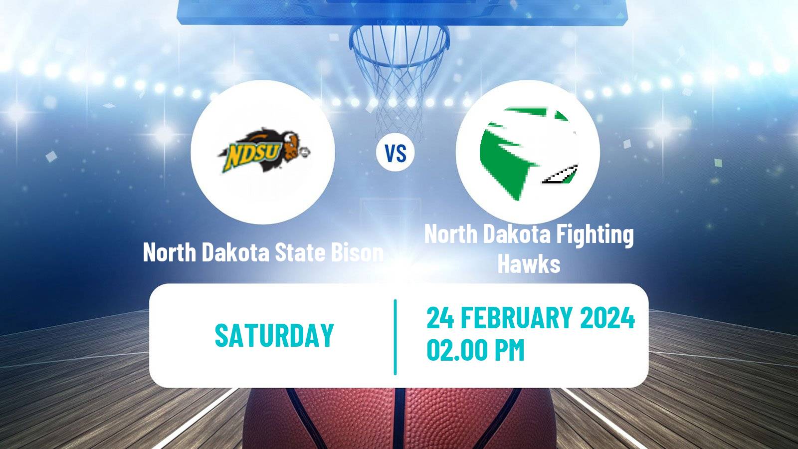 Basketball NCAA College Basketball North Dakota State Bison - North Dakota Fighting Hawks