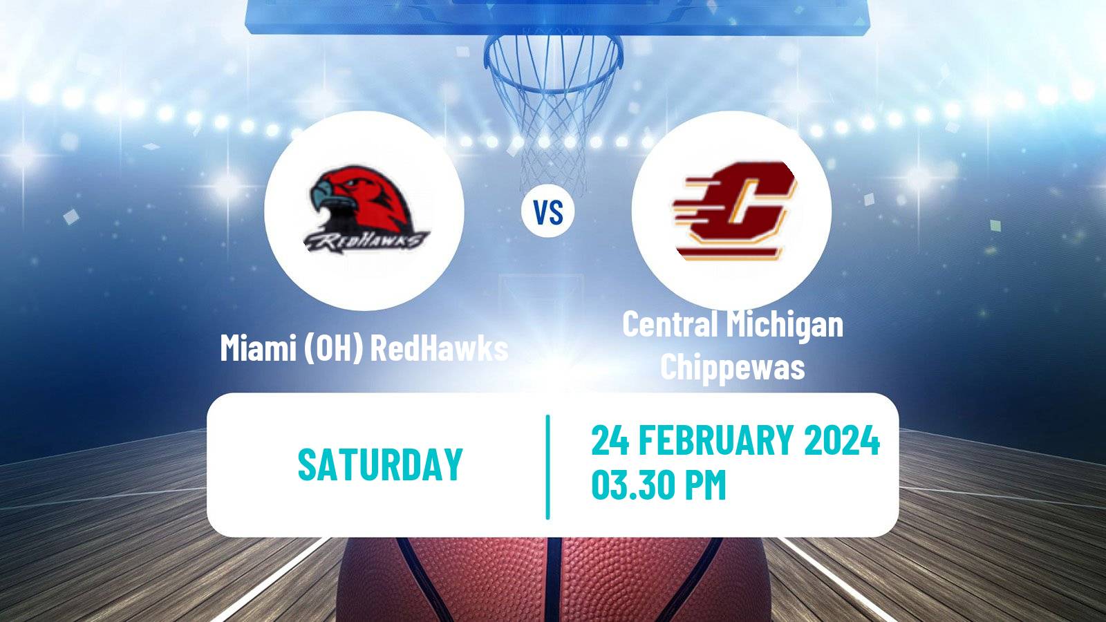 Basketball NCAA College Basketball Miami (OH) RedHawks - Central Michigan Chippewas
