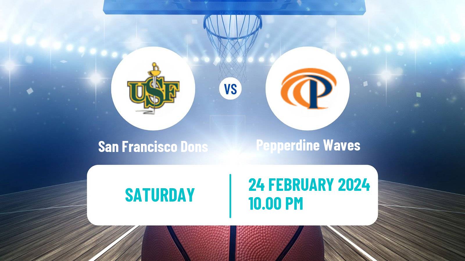 Basketball NCAA College Basketball San Francisco Dons - Pepperdine Waves
