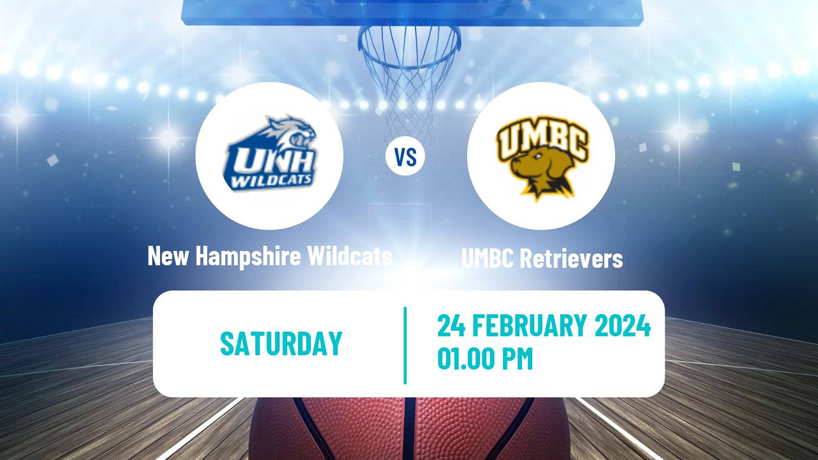 Basketball NCAA College Basketball New Hampshire Wildcats - UMBC Retrievers