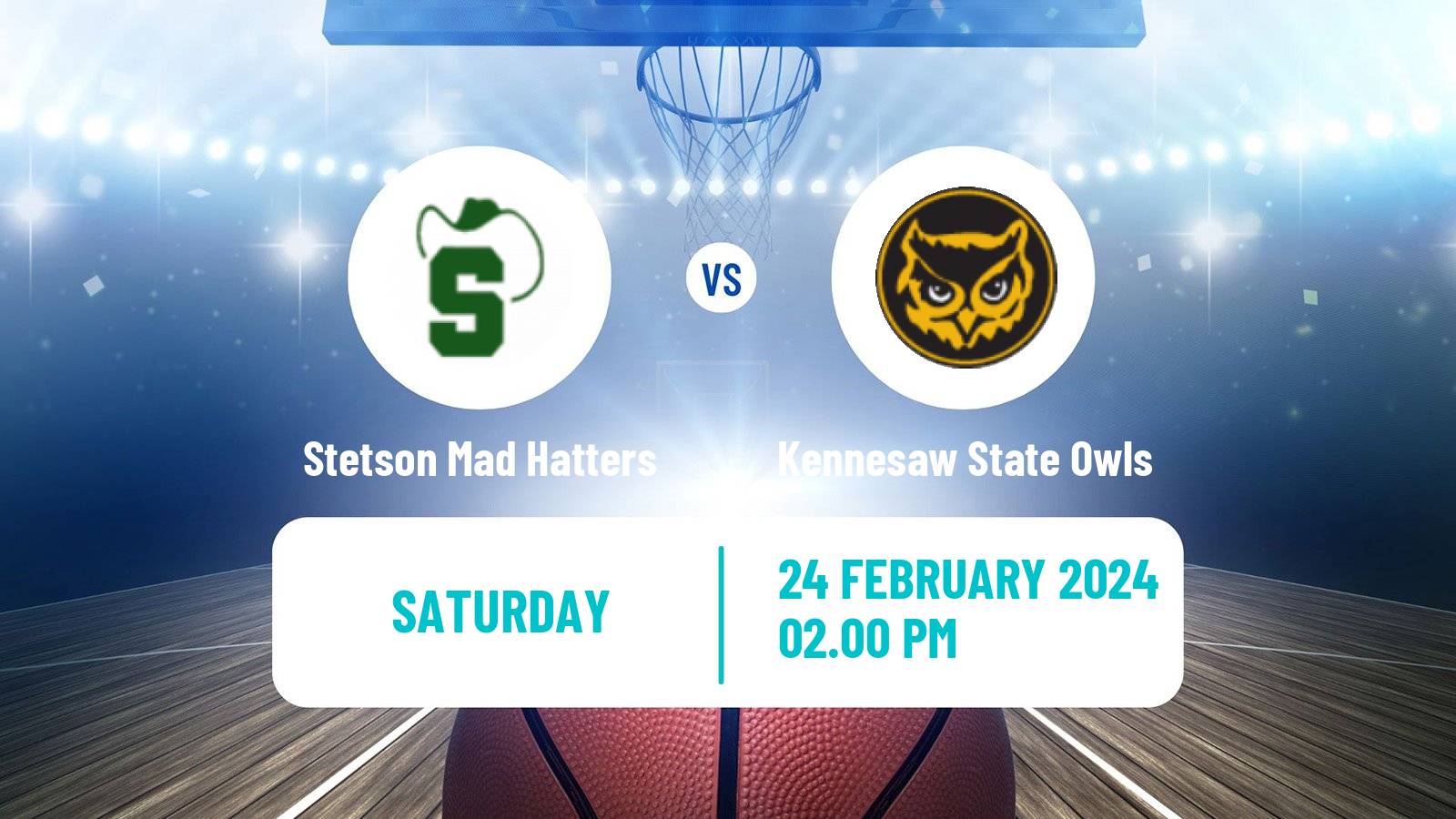 Basketball NCAA College Basketball Stetson Mad Hatters - Kennesaw State Owls